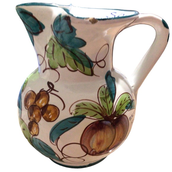 PRINCE MACARONI SPAGHETTI 1940s VINTAGE ITALIAN CERAMIC HAND-PAINTED PITCHER - Picture 2 of 12